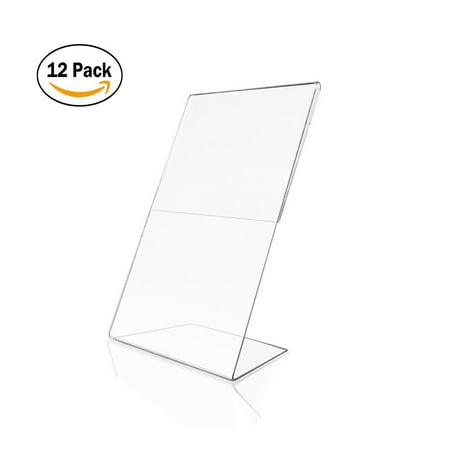 Acrylic Photo Holders - WYNMarts Acrylic 4x6 Sign Holders Picture Frames in Bulk (12 Packs ) Vertical and Horizontal Slanted