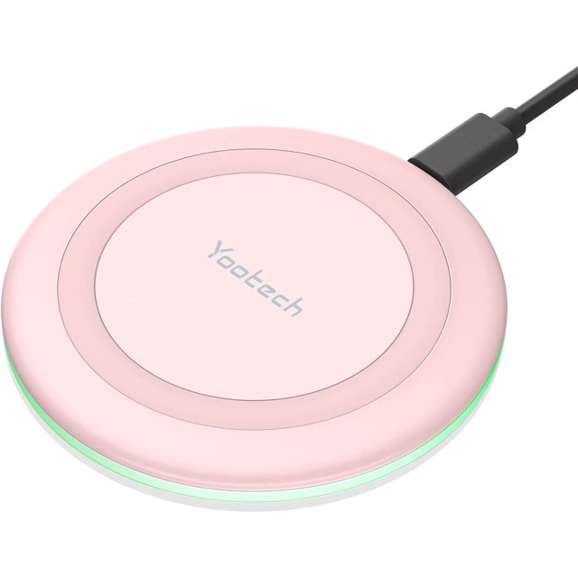 Cargador inalámbrico Yootech, almohadilla de carga inalámbrica rápida máxima de 10 W compatible con iPhone 15/15 Plus/15 Pro Max/14/13/SE 2022/12/11/X/8, Samsung Galaxy S22/S21/S20, para AirPods Pro 2