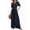 Dark Blue, variant on Womens Jumpsuits Short Sleeve V Neck Dressy Casual Wide Leg Pants Romper Black XL