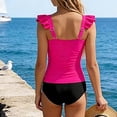 thumbnail image 7 of RMGVDSD Two Piece Girls Bathing Suit Ruched Tankini Swimsuits Tank Tops With High Waisted Bikini Bottoms Girls' Swimwear Holiday Summer Swimsuit 15-16 Years, 7 of 7
