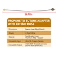 thumbnail image 4 of 2 Feet Gas Adapter Extension Braided Hose Propane/Butane/Isobutane Small Tank Input EN417 Lindal Valve Output, 4 of 4