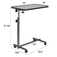 thumbnail image 2 of Overbed Rolling Table Over Bed Laptop Tray Tilting Top Gary, 2 of 10