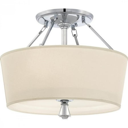 Quoizel Deluxe Large Semi Flush Mount in Polished (Best Bathroom Fan And Light)