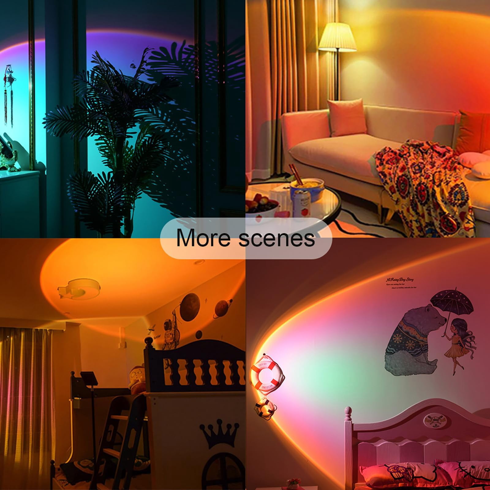 Sunset Lamp Projector Led Lights, with APP Remote, 16 Colors Night Light 360° Rotation Rainbow Lights Sunset Light Projection Lamp for Aesthetic Room Decor and Bedroom Decor Gifts for Women