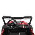 thumbnail image 6 of Funcid 24 Volt Ride on Toys UTV, 2 Seater XL Kids Ride on Electric Car with Remote Control, Metal Frame, Power Car Wheels with Key Start, Spring Suspension, 3 Speeds, Bluetooth Music, Red, 6 of 7