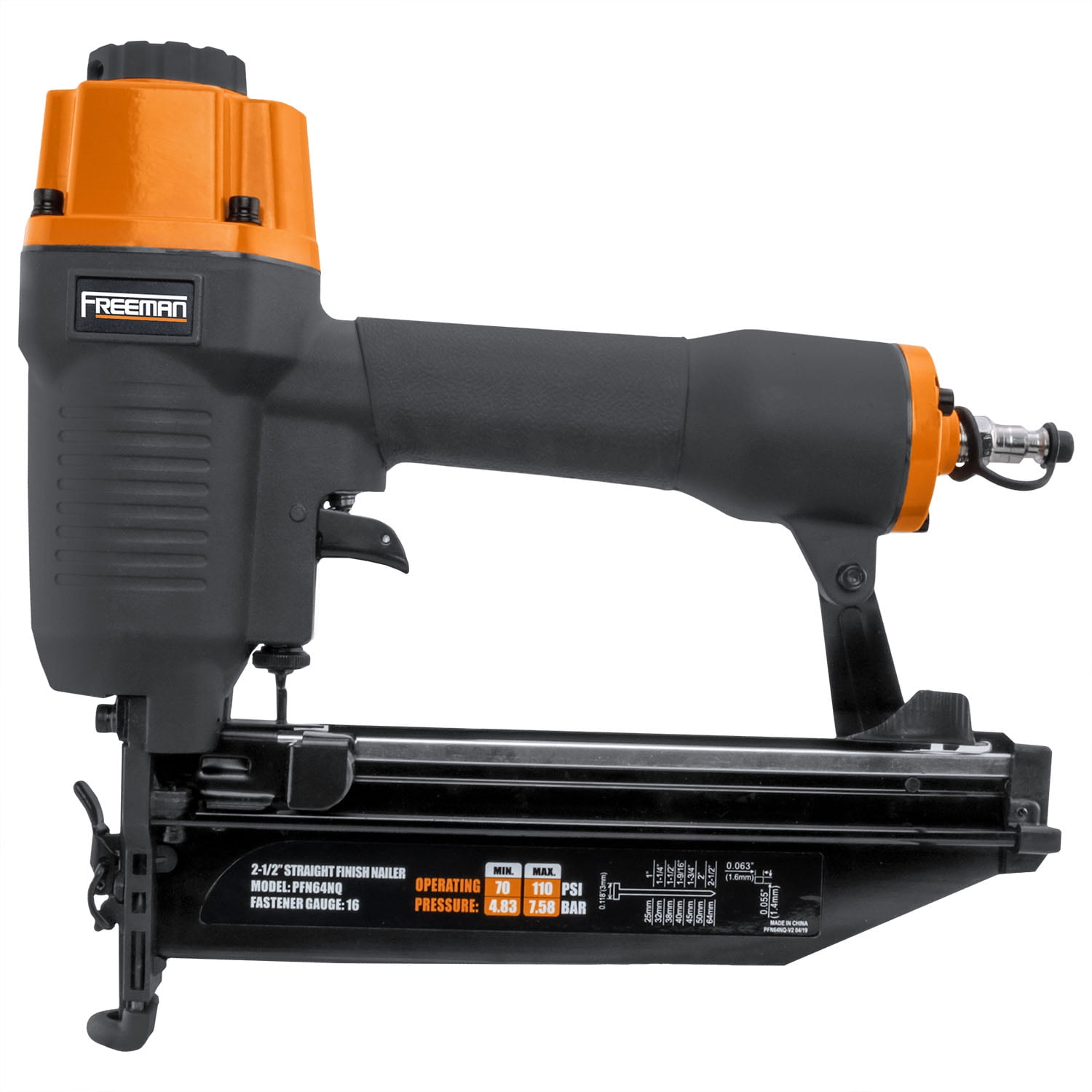 Freeman PFN64 Pneumatic 16-Gauge 2-1/2" Straight Finish Nailer with Nails (200 Count)