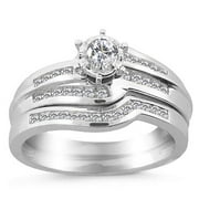 1/2 Carat Diamond and 14kt White Gold Bridal Set