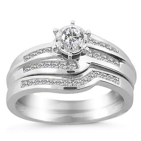 1/2 Carat Diamond and 14kt White Gold Bridal Set