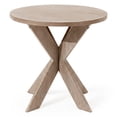 thumbnail image 1 of Open Box COZAYH Farmhouse Round Wooden End Table with Cross Legs, Grey Finish, 1 of 12