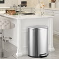 thumbnail image 5 of STRELECT Stainless Steel 50L/13 Gallon Step Trash Can, Kitchen Garbage Can with Lid, Foot Pedal and Removable Inner Bucket, Semi-Round, 5 of 7