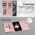 thumbnail image 2 of Magnetic Flip Case for Samsung S20 Ultra, Crossbody Strap RFID Blocking Leather Purse Case with Card Holder, Zipper Bills Slot Handbag Wrist Lanyard Cover for Samsung Galaxy S20 Ultra, Rosegold, 2 of 9