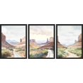 thumbnail image 2 of PixonSign Framed Canvas Print Wall Art Set - Desert Landscape Grand Canyon Joshua Tree Posters - Set of 3 Pastel Colorful Country/Farmhouse Wall Décor for Bedroom, Office - 12"x16" Black, 2 of 5