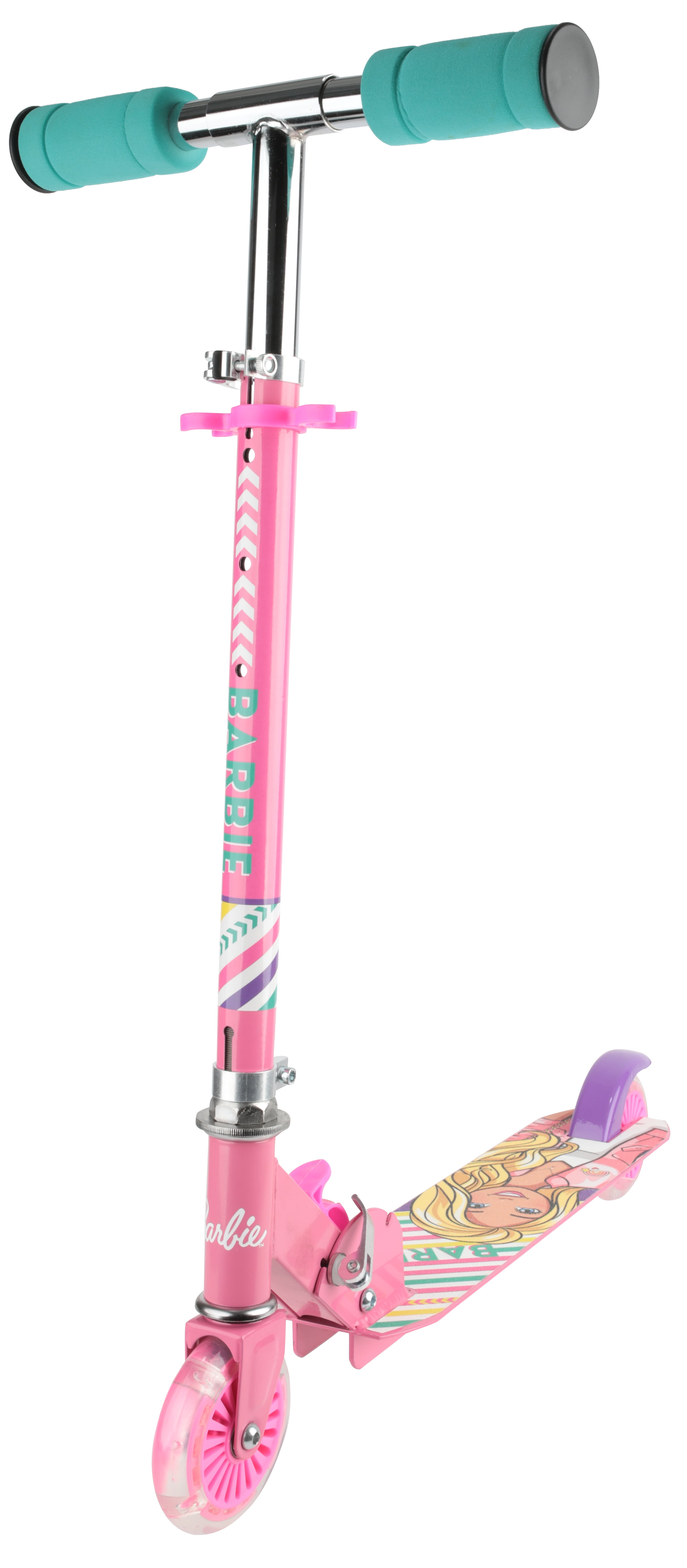 ugentlig inden længe udløb Barbie Light-up Kick Scooter, 120 mm Front and Back PVC Wheels - Walmart.com