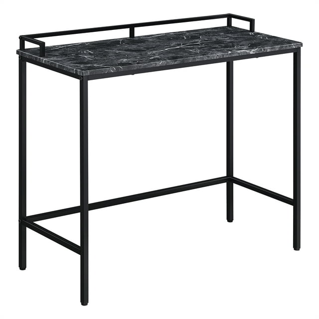 Brighton Console Table in Black Marble Engineered Wood Top and Black Frame
