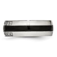 thumbnail image 3 of Chisel Stainless Steel Polished with Black Ceramic and CZ Ring, 3 of 7