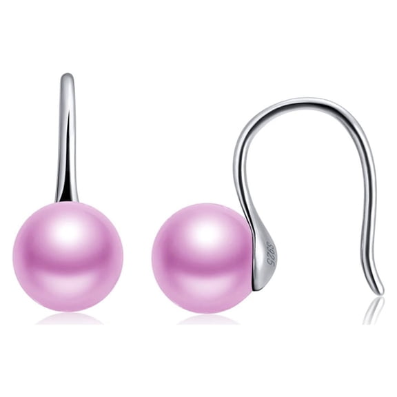 Drop Hook Earrings for Women Simulated Pearl Sterling Silver Ginger Lyne Collection