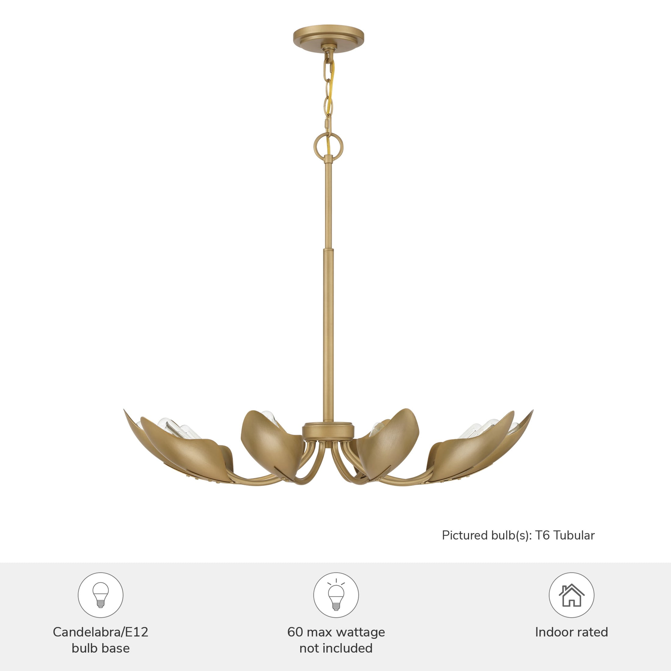 Hunter - Juneway 10-light Luxe Gold, Large Chandelier, Dimmable, Transitional Style, Candle Shaped, for Bedrooms, Dining, Living Rooms - 48223