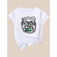 thumbnail image 3 of [Everyday Comfort] Women's Casual Fashion Tee with Bold Cartoon Face & Cash Print - Soft Polyester, Round Neck, Short Sleeve, Machine Washable - Ideal for Spring/Summer/Fall, 3 of 6