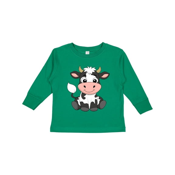 Inktastic Cute Black and White Holstein Cow Boys or Girls Long Sleeve Toddler T-Shirt