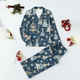thumbnail image 2 of Wensltd Women's Christmas Pajama Outfit Autumn Winter Home Wear Holiday Pajama Trousers Set Navy, 2 of 5