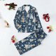 thumbnail image 1 of Puyaiuu Women 2 Piece Christmas Satin Pajama Set Cute Print Long Shirt Loose Shorts Matching Set Loungewear Gift, 1 of 5
