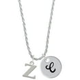 thumbnail image 1 of Delight Jewelry Silvertone Large Initial - Z - Silvertone Script Initial Disc - C - Charm Necklace, 20"+3", 1 of 4