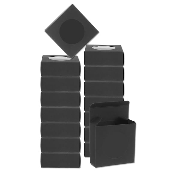 16Pcs Soap Packaging Boxes 3.1 x 3.1 x 1.2 Inch Kraft Soap Box for Bakery Candy Packaging Jewelry Display (Black)