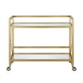 thumbnail image 3 of Evelyn&Zoe 38" Brass Metal/Glass Bar Cart, 3 of 8