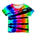 thumbnail image 3 of Gyexs Tie Dye Shirt Kids Boys Girls 2-14 Years Short Sleeve Hippie Tshirt Senior Tee Tops Casual Summer Clothes (Teens, 12-13 Years), 3 of 3
