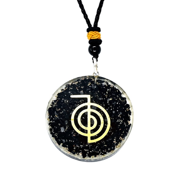Shungite Orgone Pendant (Reiki, Round)