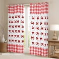 thumbnail image 2 of Manfei Lovely Girls Bowknot Blackout Curtains Set of 2 (38x54 Each),Cartoon Bow Tie Curtains and Drapes,Red White Plaid Grid Living Room Curtains For Kids,Luxury Bedroom Decor, 2 of 6