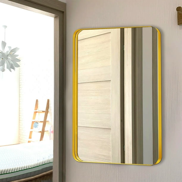 Clavie Rectangular Framed Bathroom Mirror, 16x24 Bathroom Wall Mirror