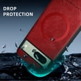 thumbnail image 4 of ELEHOLD PU Leather Case For Google Pixel 8A Slim Magnetic Shockproof Cover, [MagSafe Compatible], [Lens&Screen Protection], Drop protection Case - Winered, 4 of 11