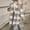 Gray, variant on Elvqul Wool Blend Coat Long Sleeve Plaid Oversized Casual