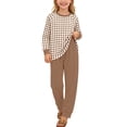 thumbnail image 2 of Timegard Boys Girls Clothes Fall Casual Unisex Outfits Plaid Long Sleeve Tops and Joggers Pants Loose Kids 2 Piece Sets, 2 of 4