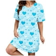 thumbnail image 1 of Kelon Nuisettes et Chemises de Nuit pour Femmes Grande Taille Robe de Nuit Décontractée pour Femmes Grande Taille Imprimé Cœur Manches Courtes Col Rond Extensibilité Moyenne Nuisette Ample Robe de Nuit de la Saint-Valentin, 1 of 3