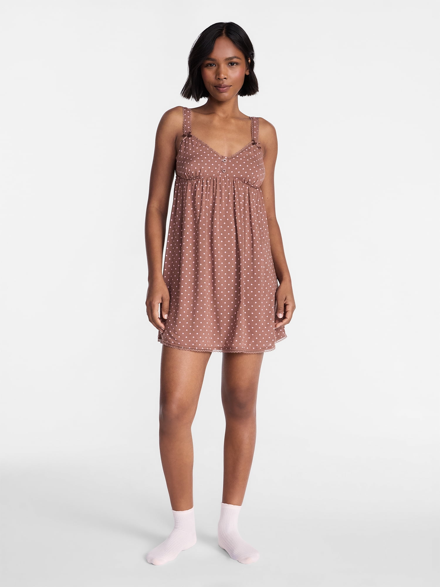 No Boundaries Woven Sleep Dress, Women's XXS-XXL