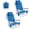 Navy Blue, variant on Costway 2 Pack Beach Chair with 7-Position Backrest Cooler Bag Towel Bar Pillow Cup Holders Navy Blue