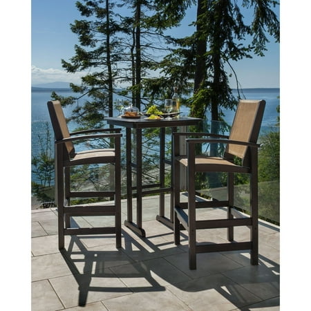 polywood 3-piece coastal outdoor bar chair & table set - Walmart.com