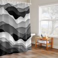 thumbnail image 6 of Ocean Waves Fabric Shower Curtain for Bathroom Gray White Wave Waterproof Polyester Bath Curtain with 12 Hooks Washable Shower Curtain with Grommets 72"x72", 6 of 9