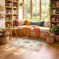 thumbnail image 2 of ODIKA 3'x5' Ultra-Soft Throw Mat, Pink Long Coquette Vintage Delicate Trellis Motifs Sage Bathroom None Washable, Bare feet friendly, Easy Care Indoor rug for Bedside, Vanity, 2 of 7