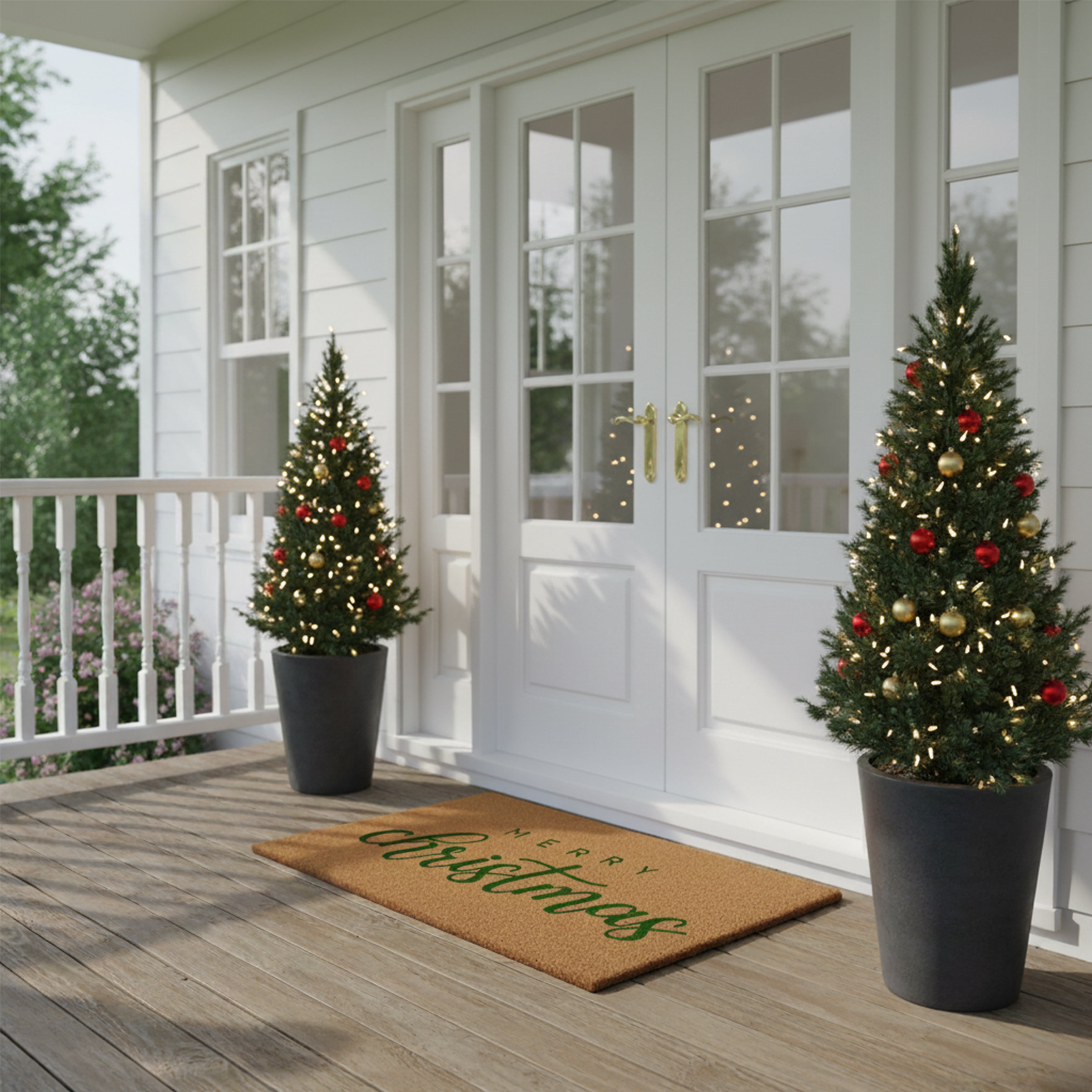Calloway Mills 117373672 Green Classic Christmas Doormat 36" x 72"