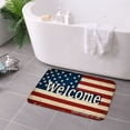 thumbnail image 3 of FJPT Welcome American Flag Non Slip Flannel Polyester Floor Mat For Bathroom Kitchen Bedroom Decor 16x24 inch, 3 of 5