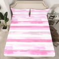 thumbnail image 2 of Homewish Painting Graffiti Bed Sheets,Minimalist Stripes Lines King Sheets,Pink White Sheet Set For Girl Boys,Super Cozy Room Decor,4pcs, 2 of 7