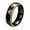 Black, variant on Men's Women's Stainless Steel Glisten Rhombic Cut Ceramic Couple Wedding Ring 6MM Gold Plated Round Edge Wrap Black Size 8