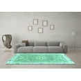 thumbnail image 3 of Ahgly Company Indoor Square Abstract Turquoise Blue Modern Area Rugs, 3' Square, 3 of 4