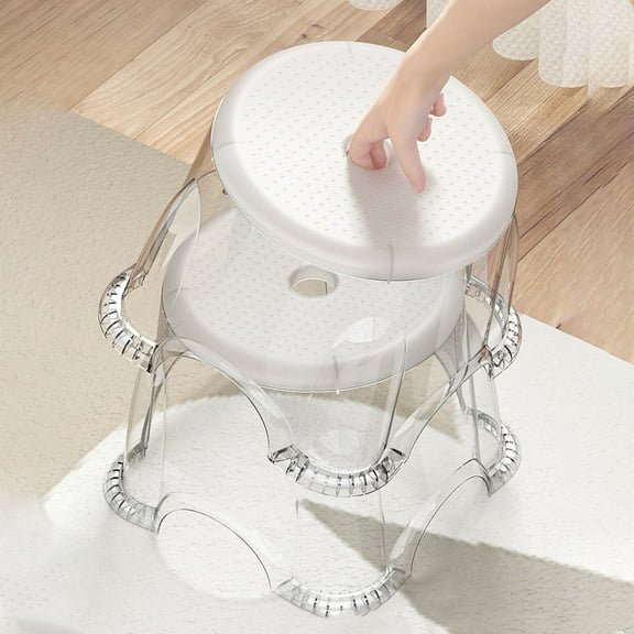FOMIYES Transparent Multi-Functional Step Stool with Anti-Skid , Foot Stool for Home and Office Use