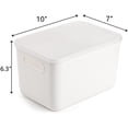 thumbnail image 2 of 4 Pack Plastic Storage Bins with Lid, White Stackable Storage Basket Organizer Box, Sturdy Containers Organizing Lidded Bins for Shelves, Cabinet, Desk, Pantry, Bedroom, Book, Toys, 2 of 8