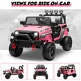 thumbnail image 6 of iYofe 24V Powered Ride on Cars for Toddlers, Ride on Truck for kids Boys Girls Gifts 2-5, Ride on Toys with Remote Control, Bluetooth, Music, LED Light, MP3 Player, 4 Wheel Suspension, Pink, 6 of 8