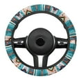 thumbnail image 2 of Yuyamidu Aztec Western Geometric Car Steering Wheel Cover Blue Flannel Steering Wheel Case Winter Warm Auto Interior Decor Anti Slip Steering Wheel Accessories for Sedan, 2 of 7
